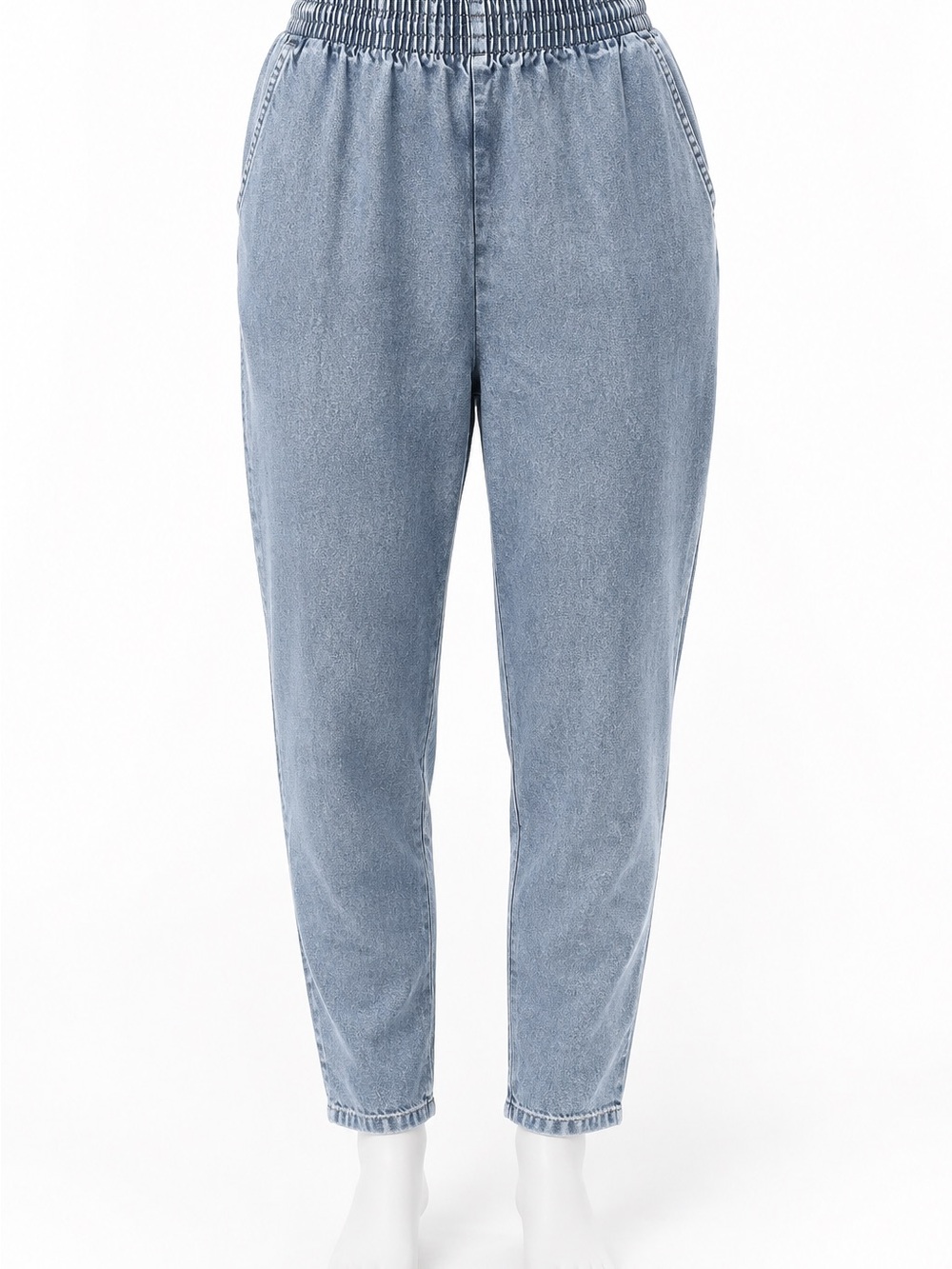 chic Light Blue Ankle Denim Jogger Jeans